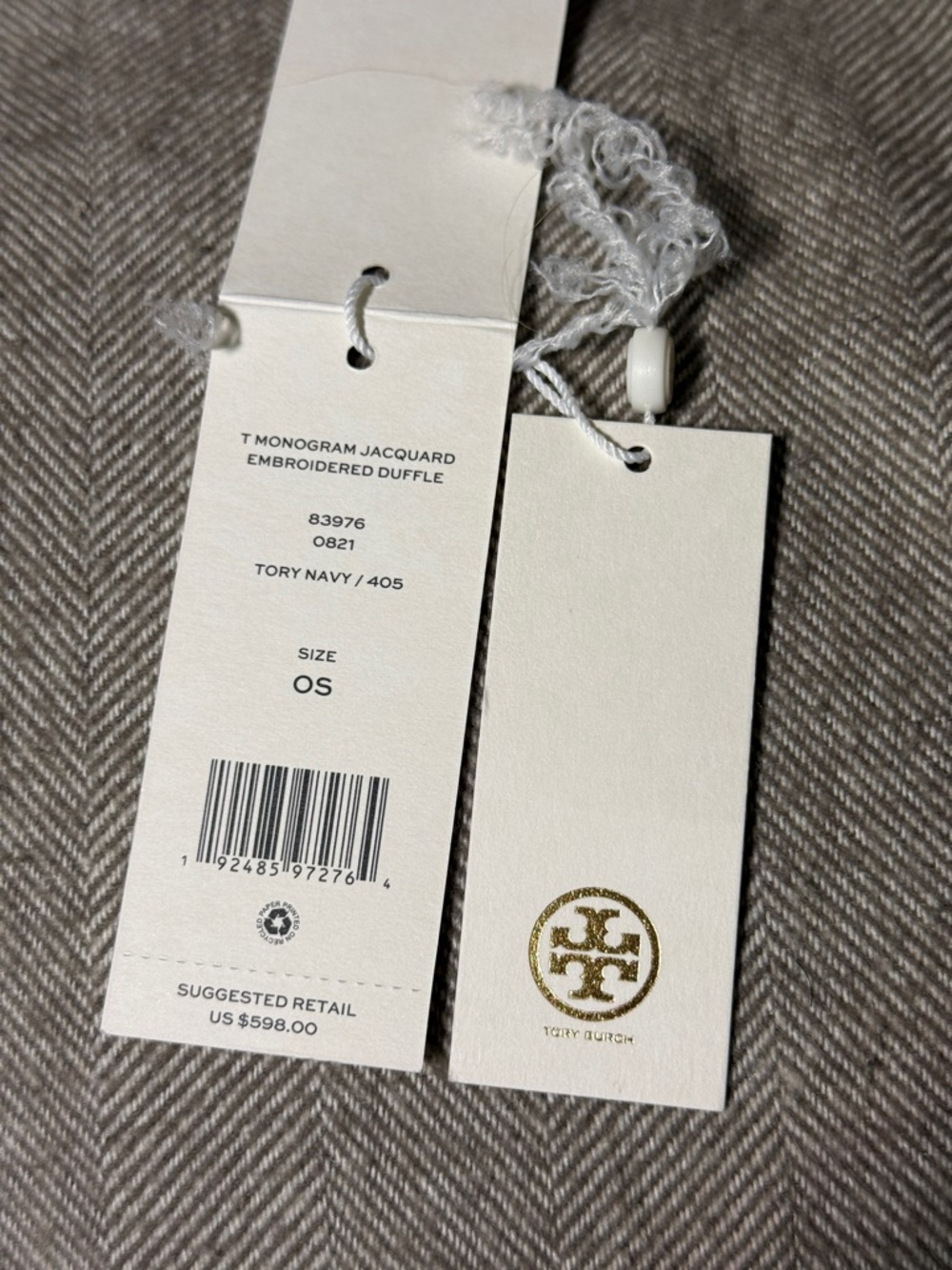 Tory Burch T Monogram Jacquard Embroidered Duffle in Tory Navy - Picture 12 of 15